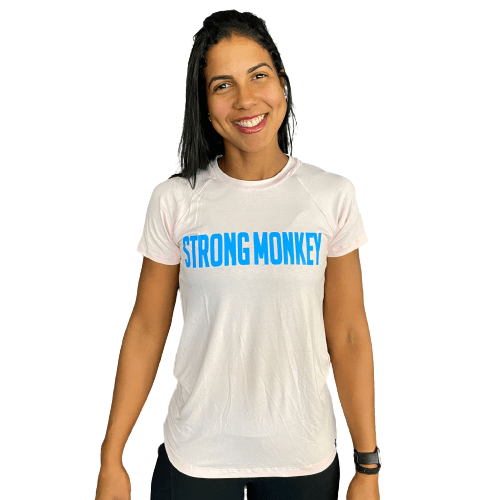 Camisa Baby Look Strong Monkey - Pink/Blue