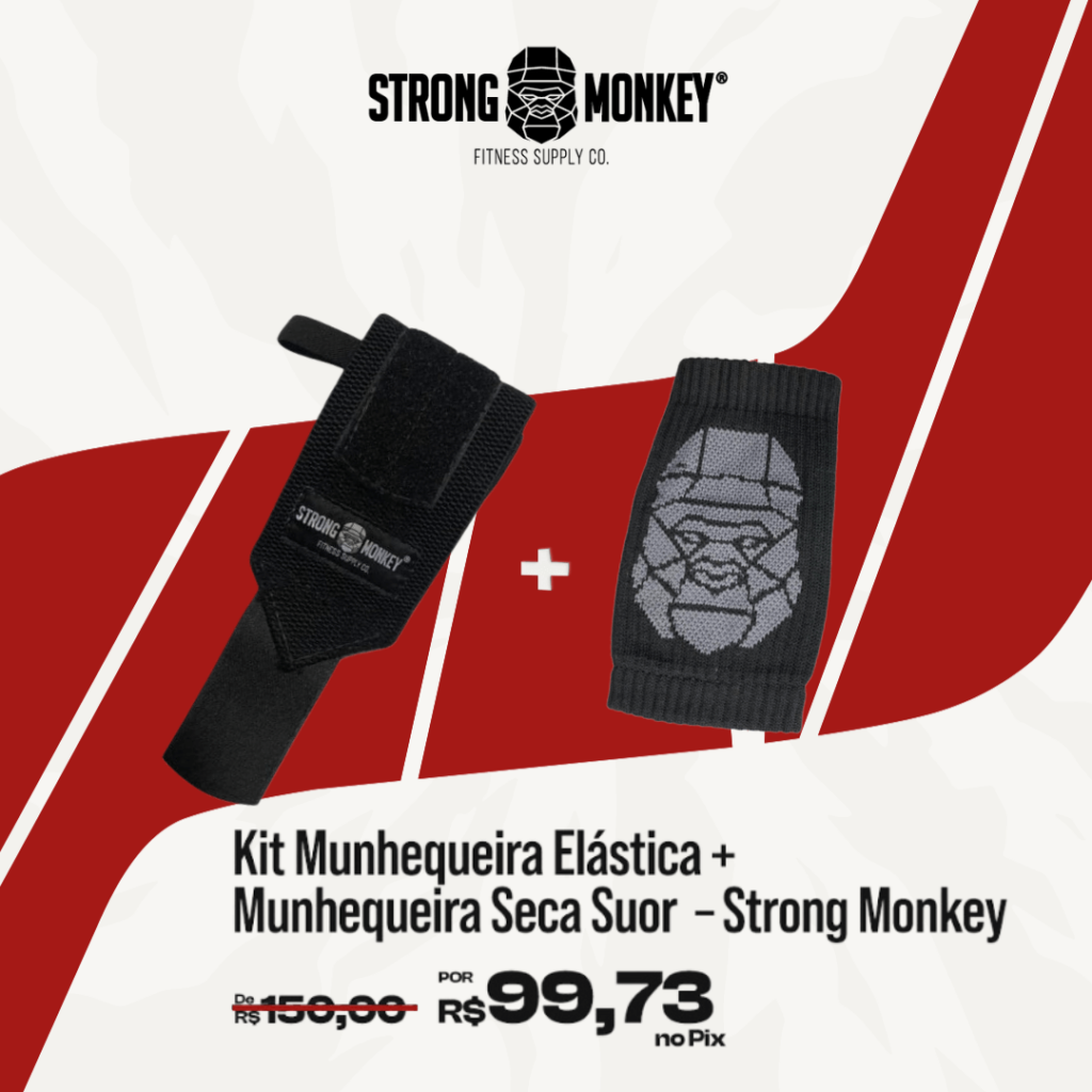 Kit Munhequeira Elástica + Munhequeira Seca Suor - Strong Monkey