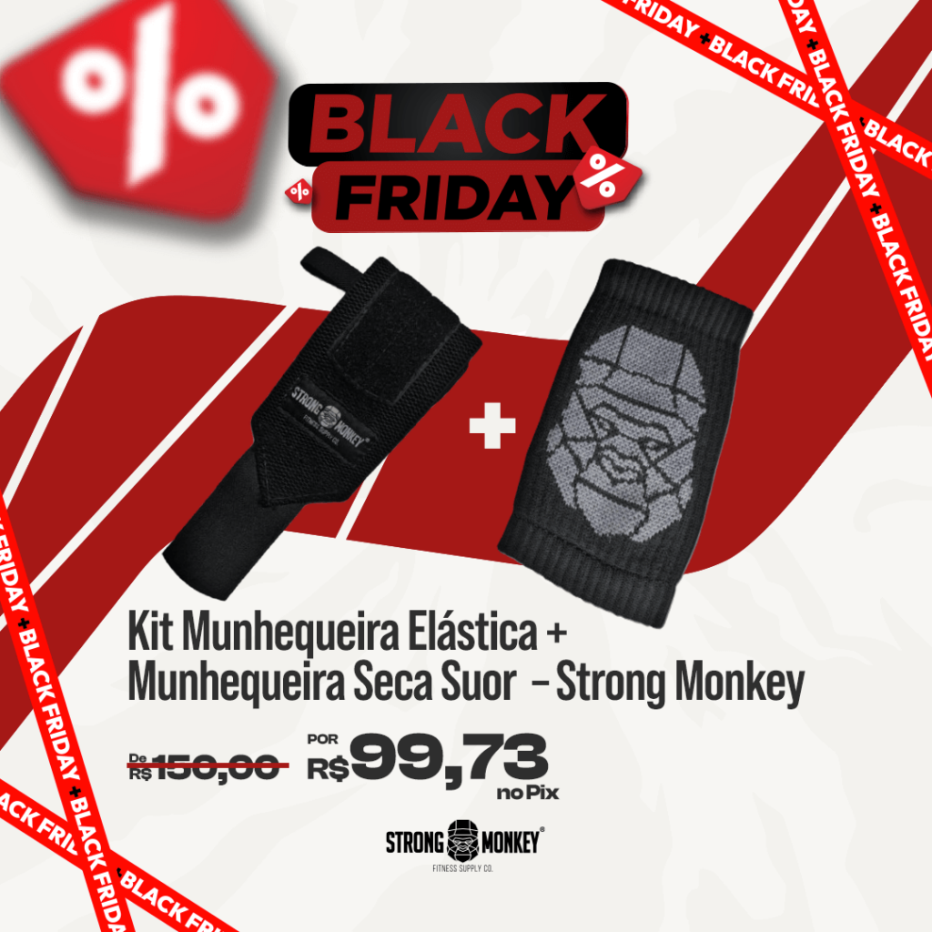 Kit Munhequeira Elástica + Munhequeira Seca Suor - Strong Monkey