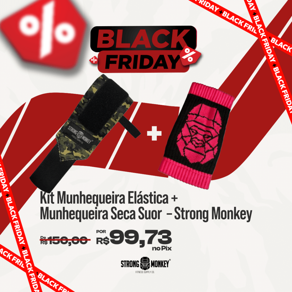 Kit Munhequeira Elástica + Munhequeira Seca Suor - Strong Monkey