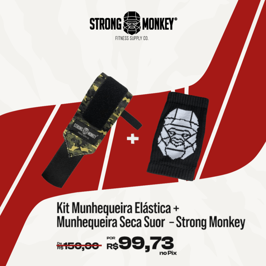 Kit Munhequeira Elástica + Munhequeira Seca Suor – Strong Monkey