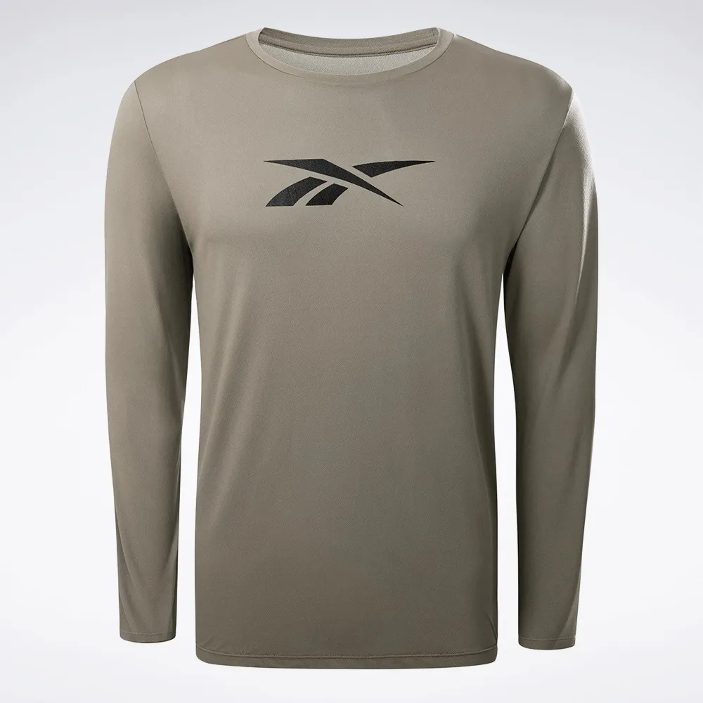 Camiseta Reebok Manga Longa- Utility Bege
