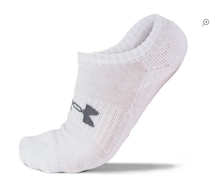 Meia Under Armour Cotton Invisível Branca - Pacote com 3 pares - Imagem 3
