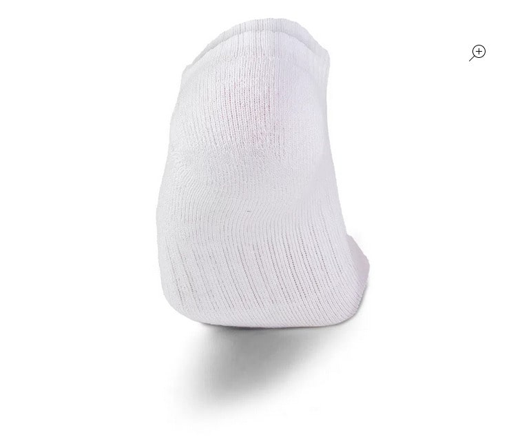 Meia Under Armour Cotton Invisível Branca - Pacote com 3 pares - Imagem 4